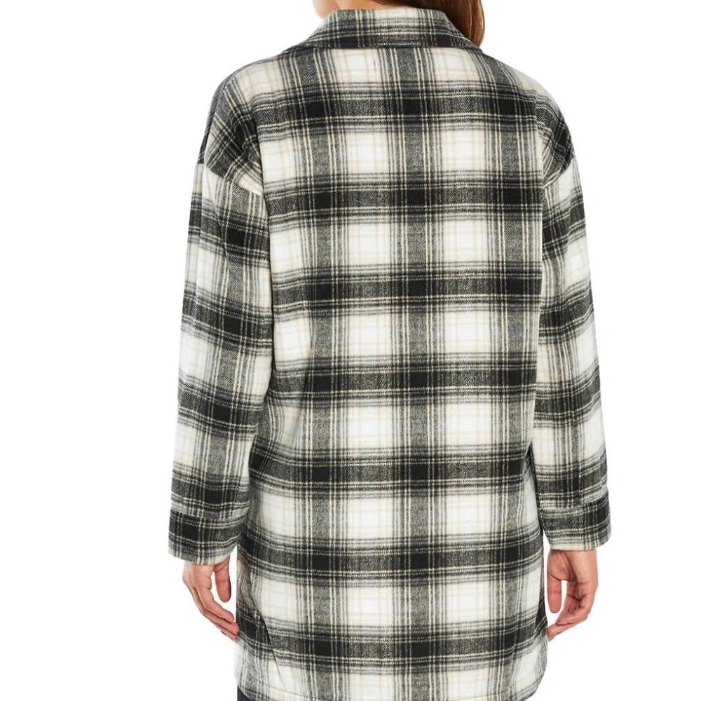 Banana Republic Women Plaid Flannel Shirt Jacket wWith Pockets Button Up SMALL - Picture 2 of 16